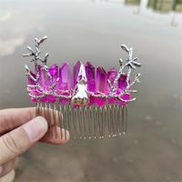 Ethnic Style Crown Artificial Crystal Plating Hair Combs sku image 8