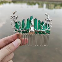 Ethnic Style Crown Artificial Crystal Plating Hair Combs sku image 5