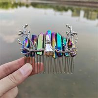 Ethnic Style Crown Artificial Crystal Plating Hair Combs sku image 11
