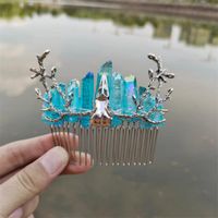 Ethnic Style Crown Artificial Crystal Plating Hair Combs sku image 10