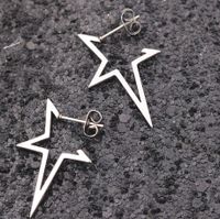 Fashion Star Stainless Steel Star Hollow Out Drop Earrings 1 Pair main image 2