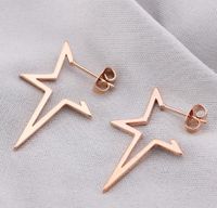 Fashion Star Stainless Steel Star Hollow Out Drop Earrings 1 Pair main image 5