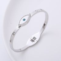 Classical Devil's Eye Stainless Steel Rhinestones Bangle 1 Piece sku image 1