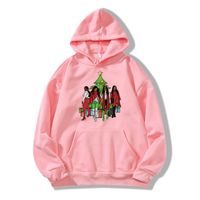 Mode Weihnachtsbaum Polyester Mit Kapuze Lange Ärmel Normale Ärmel Drucken Tasche Kapuzenpullover sku image 2