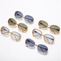 Fashion Solid Color Pc Oval Frame Diamond Full Frame Women's Sunglasses main image 1