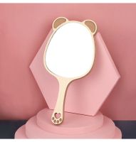 Fashion Makeup Female Handle Hand-hold Portable Wooden Mirror sku image 2