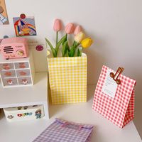 Birthday Fashion Plaid Kraft Paper Birthday Gift Bags 1 Piece main image 6