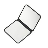Black Small Folding Mini Portable Frosted Double-sided Cosmetic Mirror main image 4