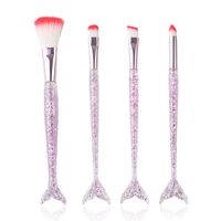 Fashion Artificial Fiber Plastic Handgrip Makeup Brushes 4 Pieces main image 1