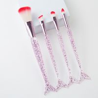 Fashion Artificial Fiber Plastic Handgrip Makeup Brushes 4 Pieces sku image 3