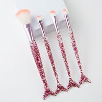 Fashion Artificial Fiber Plastic Handgrip Makeup Brushes 4 Pieces sku image 1