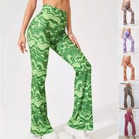 Casual Geometric Cotton Blend Polyester Full Length Flared Pants main image 1