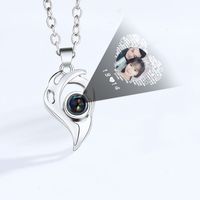 Fashion Heart Shape Alloy Patchwork Plating Inlay Artificial Gemstones Couple Pendant Necklace 1 Pair main image 5