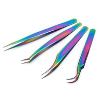 Stainless Steel False Eyelashes Aid Color Titanium Tweezer main image 1