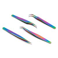 Stainless Steel False Eyelashes Aid Color Titanium Tweezer main image 2