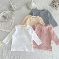Cute Solid Color Button Cotton Hoodies & Sweaters main image 1