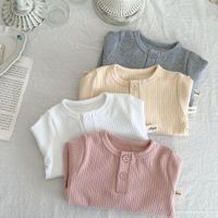 Cute Solid Color Button Cotton Hoodies & Sweaters main image 5