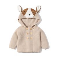 Fashion Solid Color Button 100% Cotton Girls Outerwear sku image 6