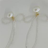 Classical Geometric Bow Knot Imitation Pearl Alloy Women's Drop Earrings 1 Pair sku image 3