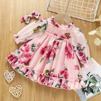 Children's Day Princess Flower Ruched Cotton Girls Dresses main image 1