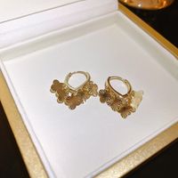 Simple Style Flower Copper Plating Dangling Earrings 1 Pair main image 3