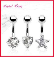 Fashion Heart Shape Stainless Steel Belly Ring 1 Piece sku image 1