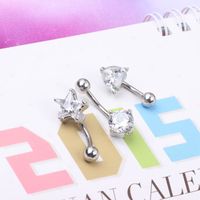 Fashion Heart Shape Stainless Steel Belly Ring 1 Piece main image 3