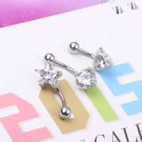 Fashion Heart Shape Stainless Steel Belly Ring 1 Piece main image 2