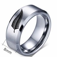Simple Style Feather Titanium Steel Plating Rings 1 Piece main image 2