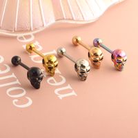 Simple Style Skull Stainless Steel Plating Tongue Nail 1 Piece main image 3