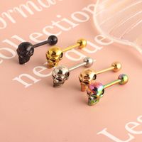 Simple Style Skull Stainless Steel Plating Tongue Nail 1 Piece main image 2