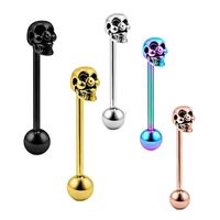 Simple Style Skull Stainless Steel Plating Tongue Nail 1 Piece main image 1