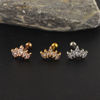 Simple Style Geometric Stainless Steel Zircon Ear Studs 1 Piece main image 3