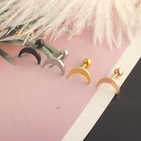 Simple Style Moon Stainless Steel Metal Ear Studs 1 Piece main image 4