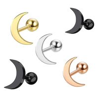 Simple Style Moon Stainless Steel Metal Ear Studs 1 Piece main image 1