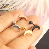 Simple Style Moon Stainless Steel Metal Ear Studs 1 Piece main image 3