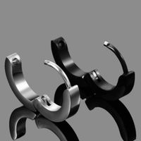 Retro Round Stainless Steel Hoop Earrings 1 Piece main image 4
