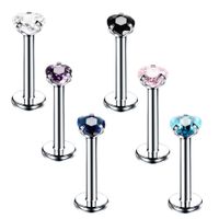 Fashion Geometric Stainless Steel Inlaid Zircon Lip Stud 1 Piece sku image 10