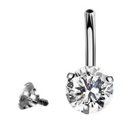 Fashion Geometric Stainless Steel Inlaid Zircon Belly Ring main image 5