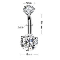 Fashion Geometric Stainless Steel Inlaid Zircon Belly Ring main image 4