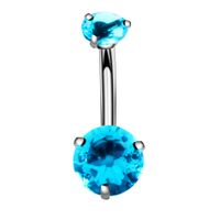 Fashion Geometric Stainless Steel Inlaid Zircon Belly Ring sku image 2