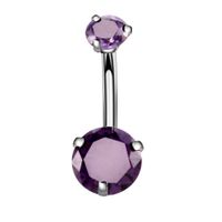 Fashion Geometric Stainless Steel Inlaid Zircon Belly Ring sku image 6