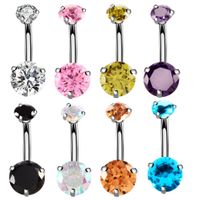 Fashion Geometric Stainless Steel Inlaid Zircon Belly Ring main image 1