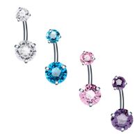 Fashion Geometric Stainless Steel Inlaid Zircon Belly Ring main image 3
