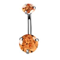 Fashion Geometric Stainless Steel Inlaid Zircon Belly Ring sku image 7