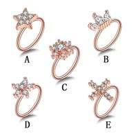 Fashion Cross Star Brass Inlay Zircon Nose Ring 1 Piece main image 4