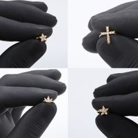 Fashion Cross Star Brass Inlay Zircon Nose Ring 1 Piece main image 2