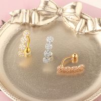 Ethnic Style Flower Stainless Steel Plating Zircon Belly Ring 1 Piece main image 3
