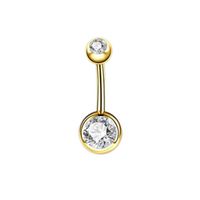 Fashion Geometric Stainless Steel Inlay Zircon Belly Ring sku image 7