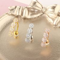 Ethnic Style Flower Stainless Steel Plating Zircon Belly Ring 1 Piece main image 1